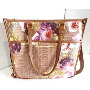 Steve Madden, I Bags  I Tote Purse/ Removable Strap/ Spring Floral on Tan